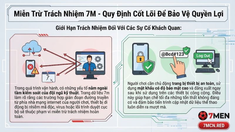 Các lỗi kết nối mạng từ phía khách hàng được miễn trừ trách nhiệm tại 7M
