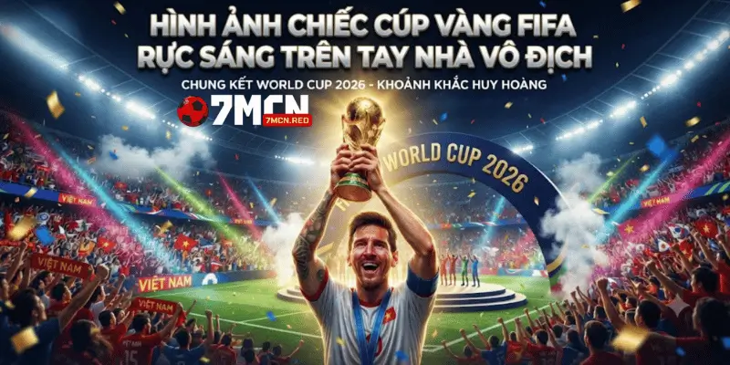 Hình ảnh chiếc cúp vàng FIFA rực sáng trên tay nhà vô địch
